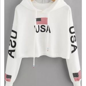 USA cropped hoodie